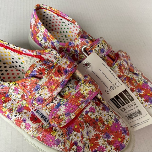NEW Superga Prairie pink floral sneakers hook and loop closure kids 3.5 - Picture 9 of 10